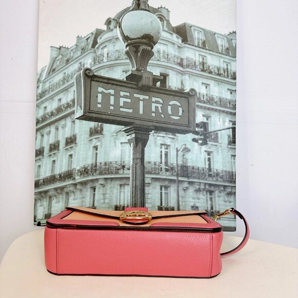 Coach C8607 Georgie Shoulder Bag In Colorblock IN Faded Blush Taffy - Picture 4 of 9